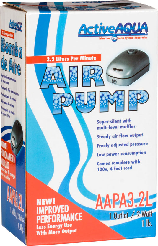 Air Pump, 1 Outlet, 2W, 3.2L/min